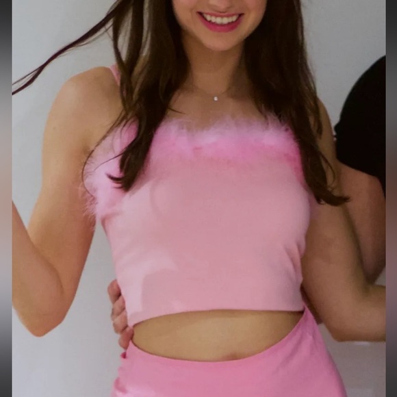 Barbie Pink Feather Tank Top - Picture 3 of 9